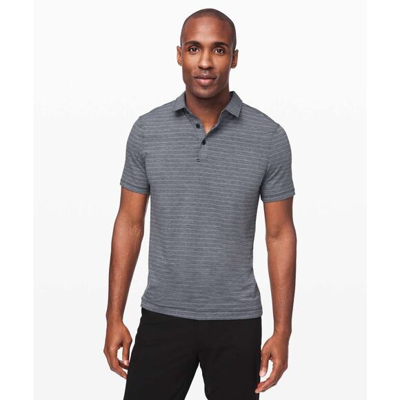 Lululemon Evolution Polo Deft Stripe Heathered True Navy Size XXL - Picture 1 of 6